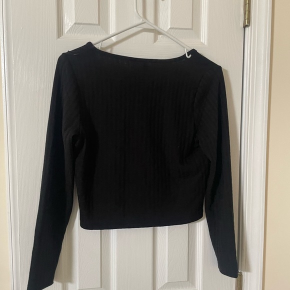 H&M button open button long sleeve black size medium - Picture 3 of 3
